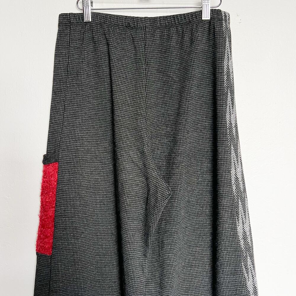 Khangura Pants Medium Patchwork Herringbone Wide … - image 5
